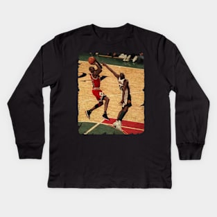 Gary Payton vs Michael Jordan in The 1996 NBA Finals Kids Long Sleeve T-Shirt